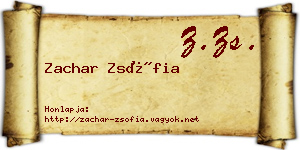 Zachar Zsófia névjegykártya